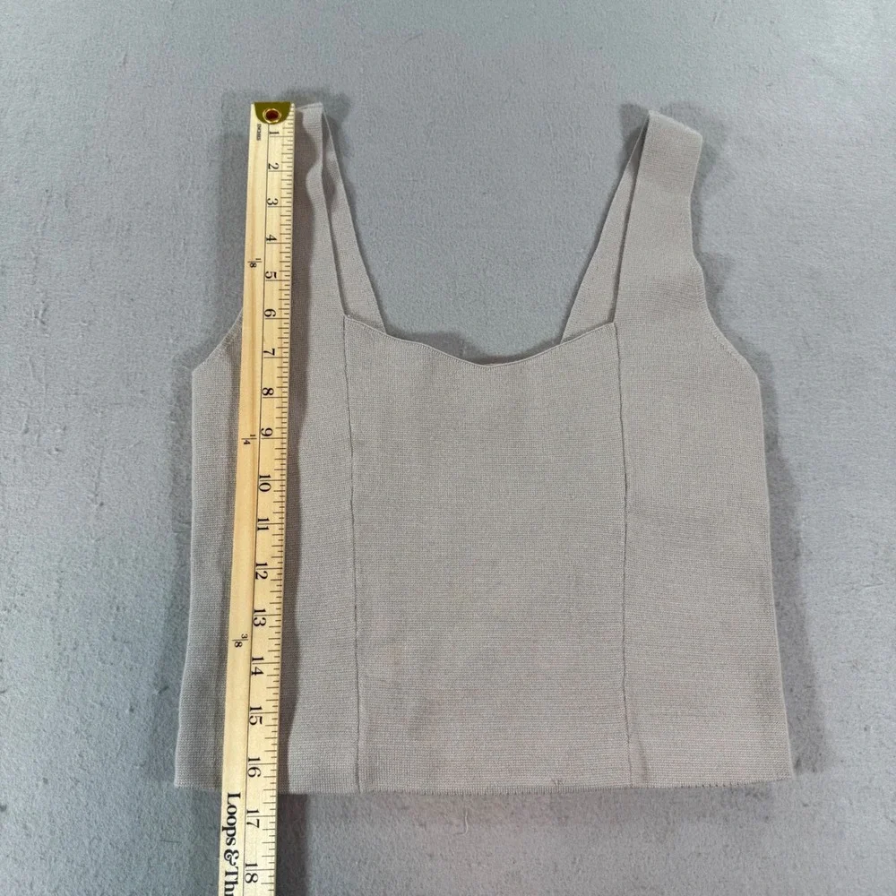 Abercrombie & Fitch Womens Small Beige Knit Corset‎ Tank Top Sweetheart Neckline
